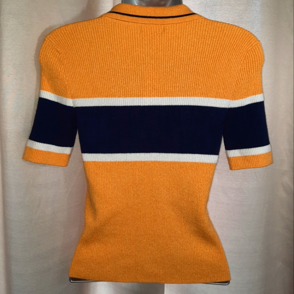 NEW!!! PacSun / Kendall & Kylie / Yellow w/Blue and White Stripes Top - Picture 5 of 7